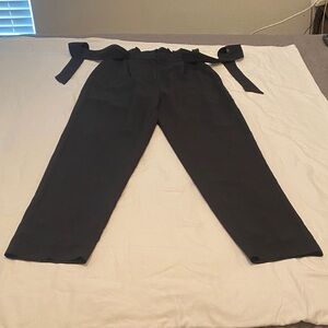 J. Crew Charcoal Tie-Waist Trousers
